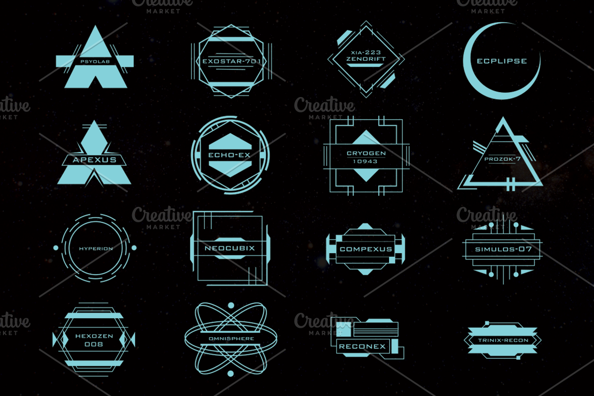 16 Sci-Fi Tech Space Logos, an Object Graphic by ELU LABS (Photo 1 of 3)