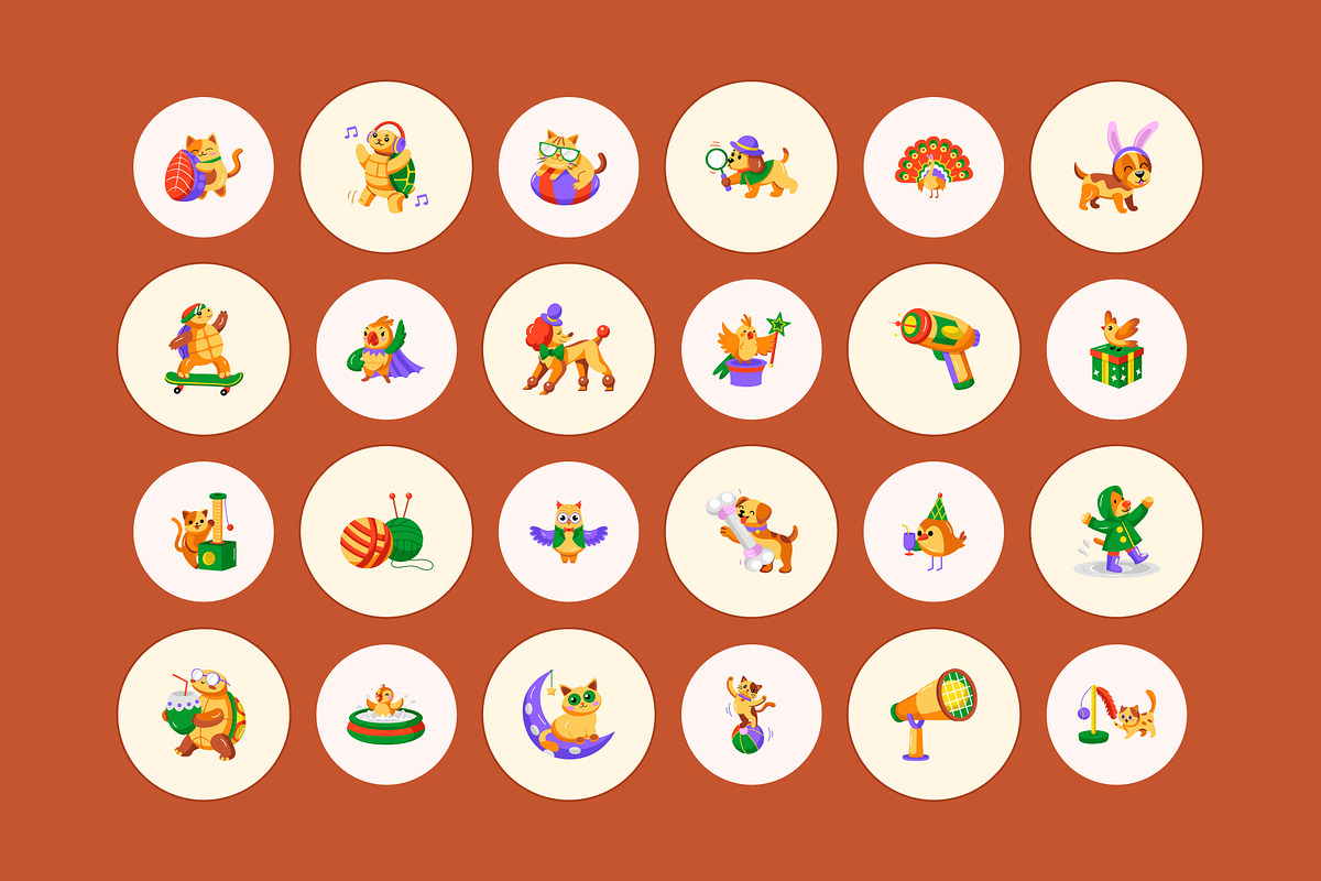 Animated Pet Icon Art Set, a Duotone Icon by Vectors Market (Photo 2 of 5)