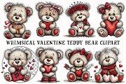 Whimsical Valentine Teddy Bear Clipa, an Illustration by OK Design (Thumbnail 2 of 6)