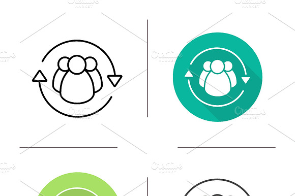 Team Management Icons. Vector