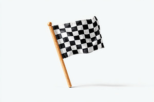 Checkered race flag displayed on wooden pole for motorsport events and celebrat, an Arts & Entertainment Photo by AlyaAnd
