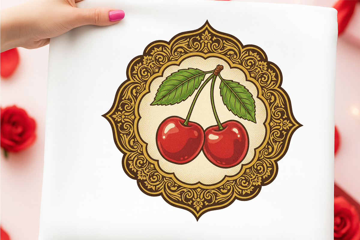Vintage Cherry Label Printable, an Illustration by GatewayDesign (Photo 4 of 6)