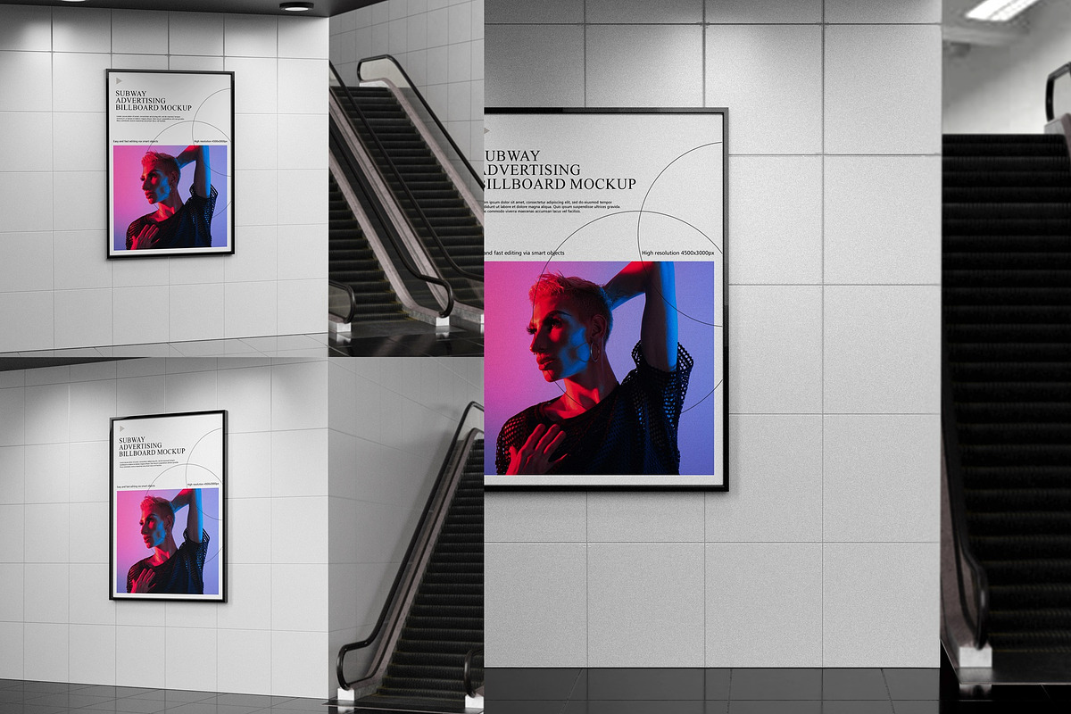 Subway advertising Billboard Mockup, an Advertising Mockup by Tahtagraphic (Photo 1 of 4)