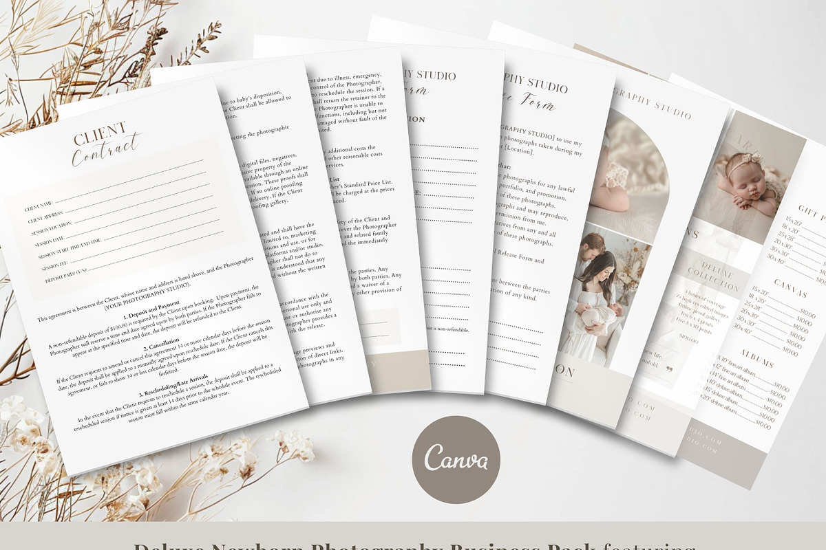 Newborn Photography Deluxe Bundle, a Templates & Theme by Princess & the Pea Design (Photo 2 of 8)