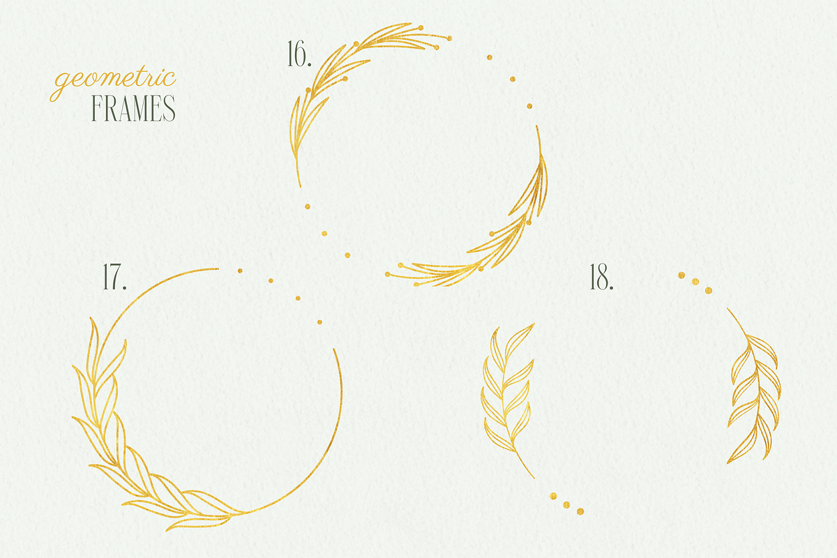 Gold Glitter Leaves Clipart, a Decorative Illustration by Minky Moo Creations (Photo 6 of 17)