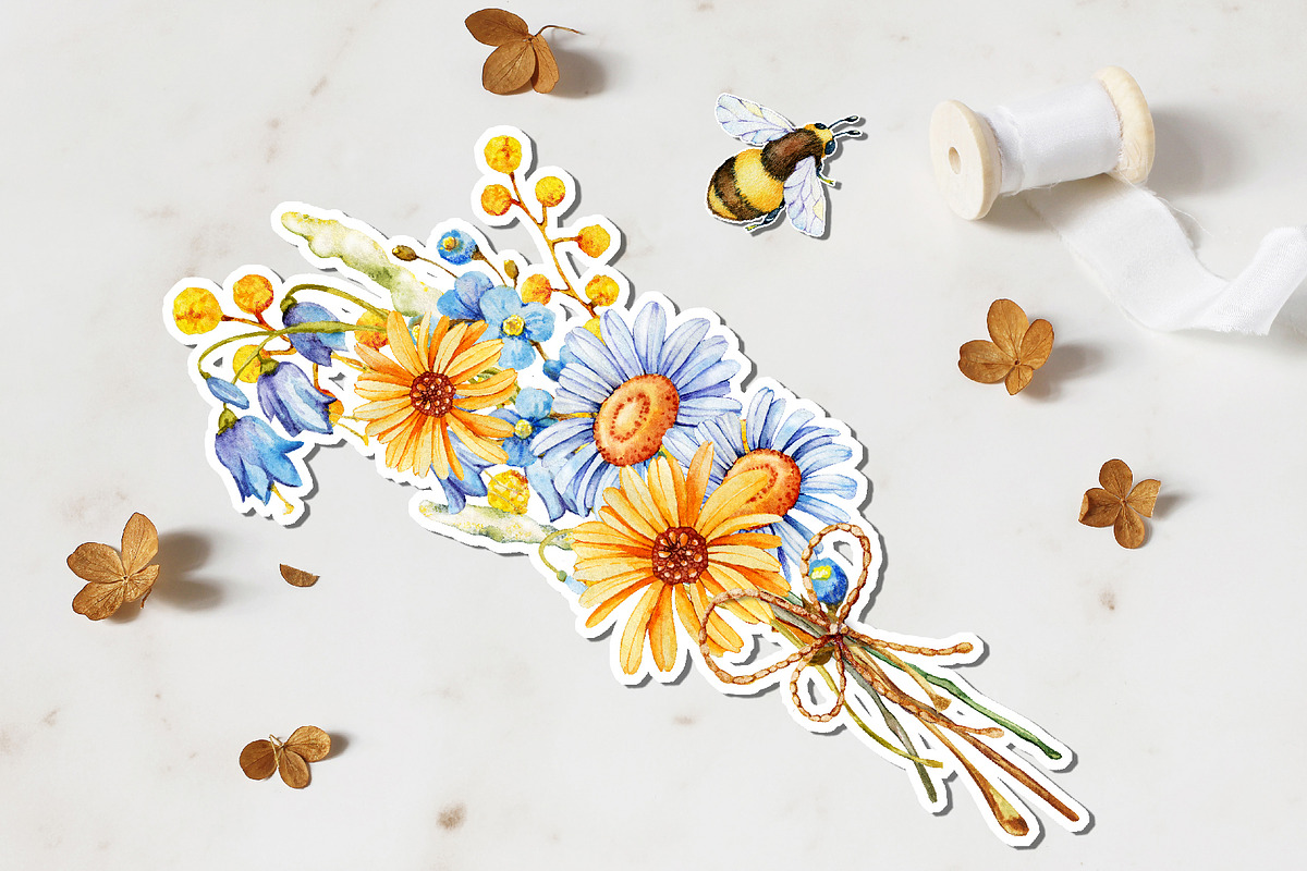 Flower honey watercolor clipart, a Food Illustration by Artmanata (Photo 13 of 17)