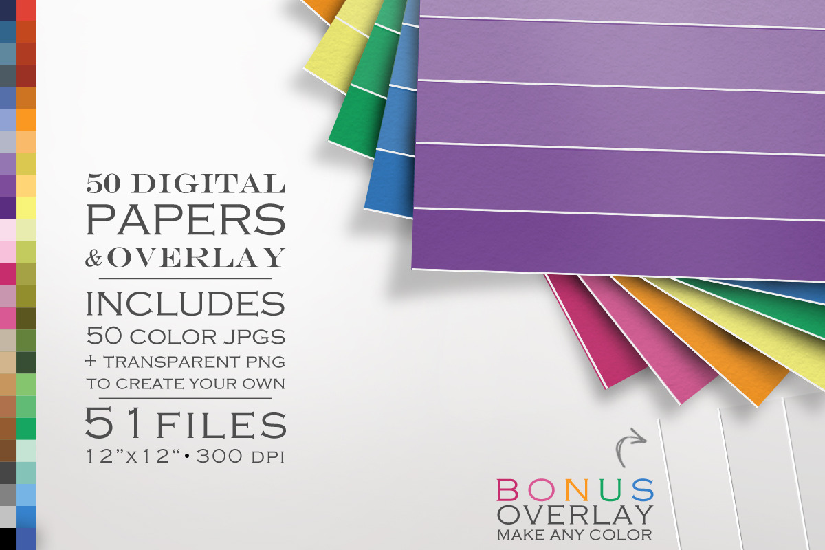 51 Piece Ombre Digital Paper Pack