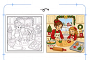 Christmas on the Farm Coloring Pages, a Seasonal Illustration by Design Station (Thumbnail 7 of 8)