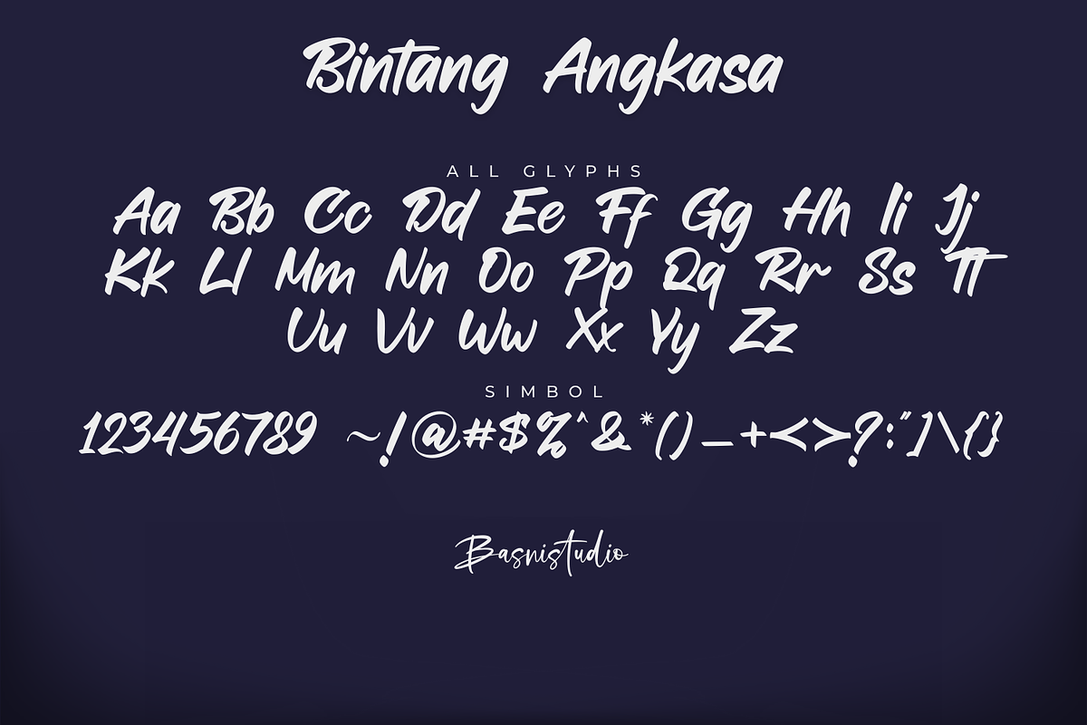 Bintang Angkasa Lazy Handwritten Fon, a Handwritten Font by Basnistudio (Photo 6 of 7)