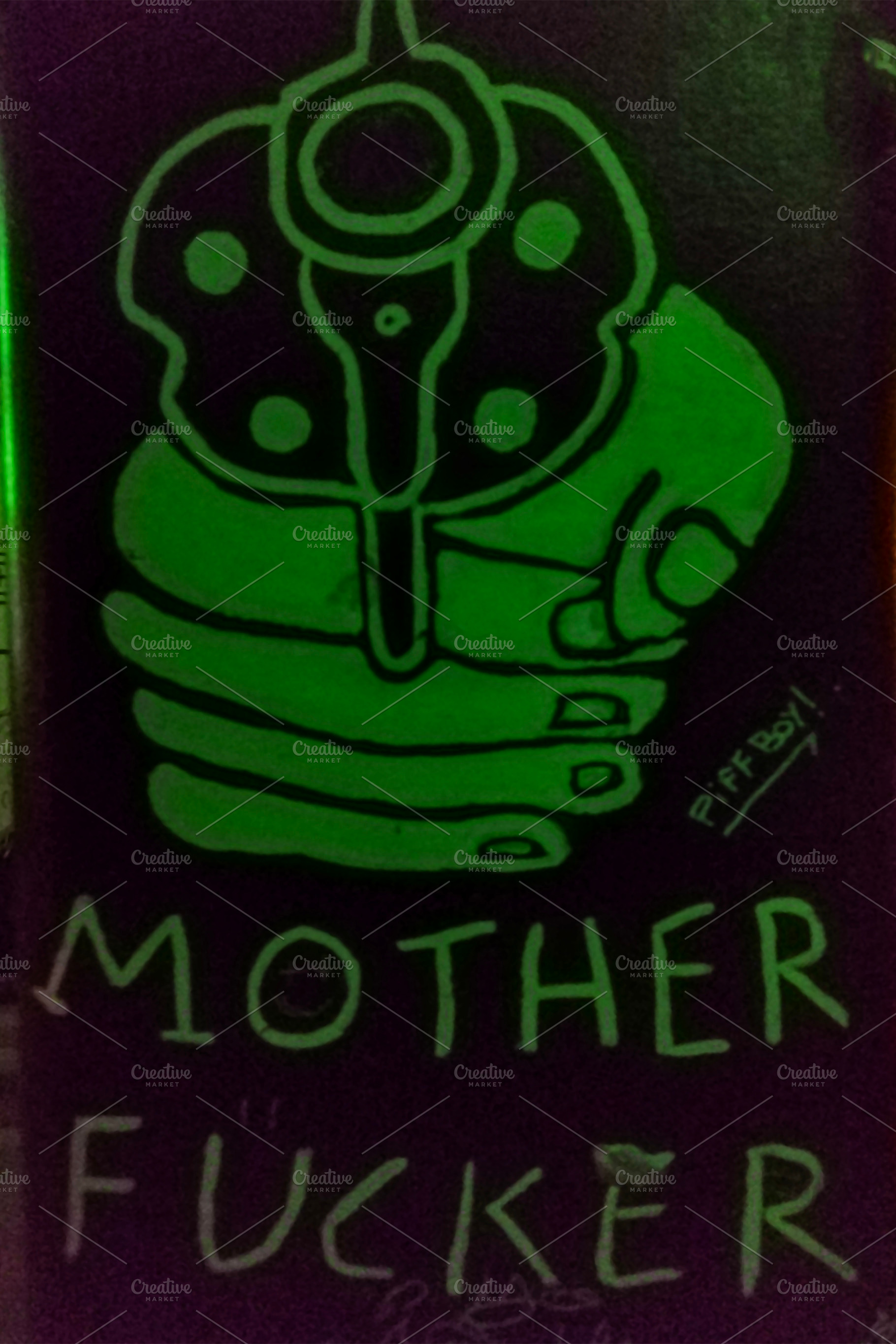Rebellious urban art sticker with an explicit phrase, an Arts & Entertainment Photo by DanFLCreativo