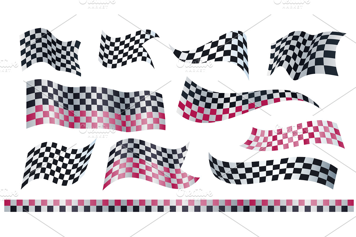 Racing Checkered Flags, a Sport Illustration by alexdndz
