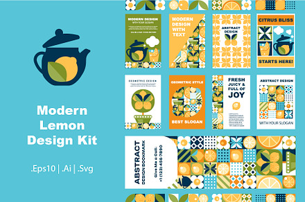 Lemon Mosaic Geometric Branding Set