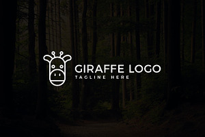 Cute Giraffe Animal Logo Template