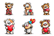 valentins day-birthday party teddy c, an Illustration by CreationArt (Thumbnail 3 of 6)