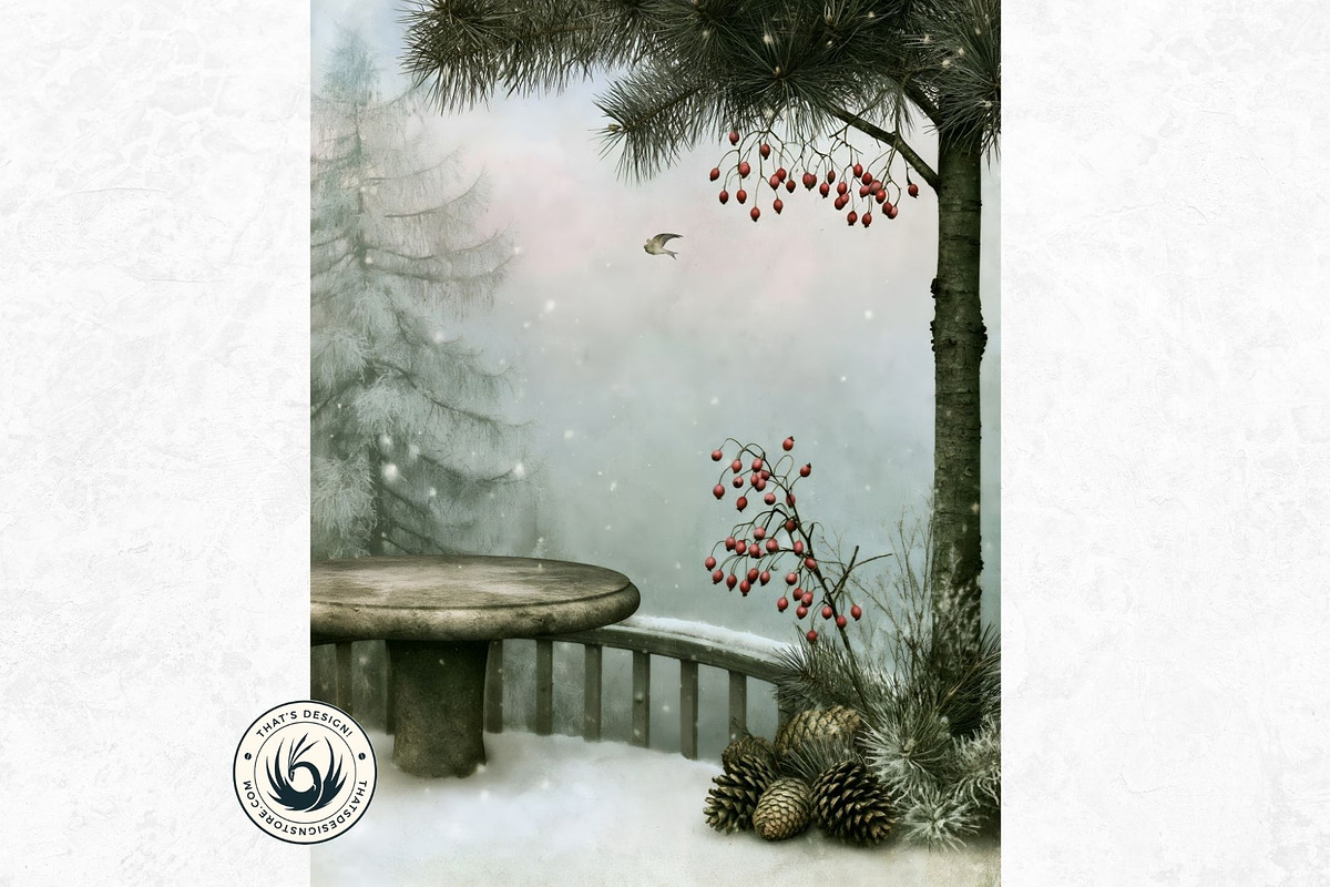 Surreal Moody Christmas Backdrops, a Background Graphic by ThatsDesignArt (Photo 8 of 15)