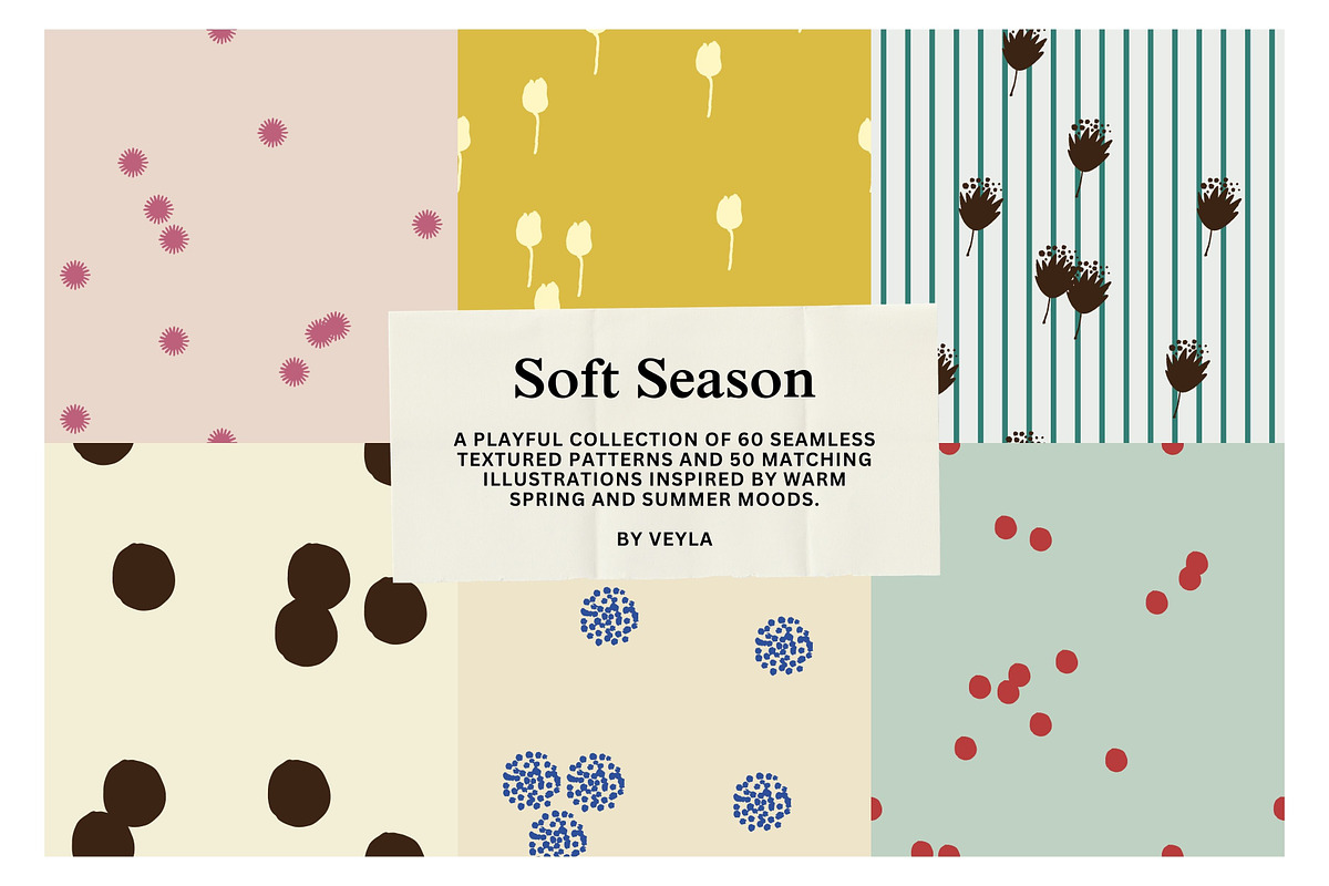 Soft Season: 60 Seamless Patterns, a Pattern Graphic by Veyla (Photo 3 of 21)