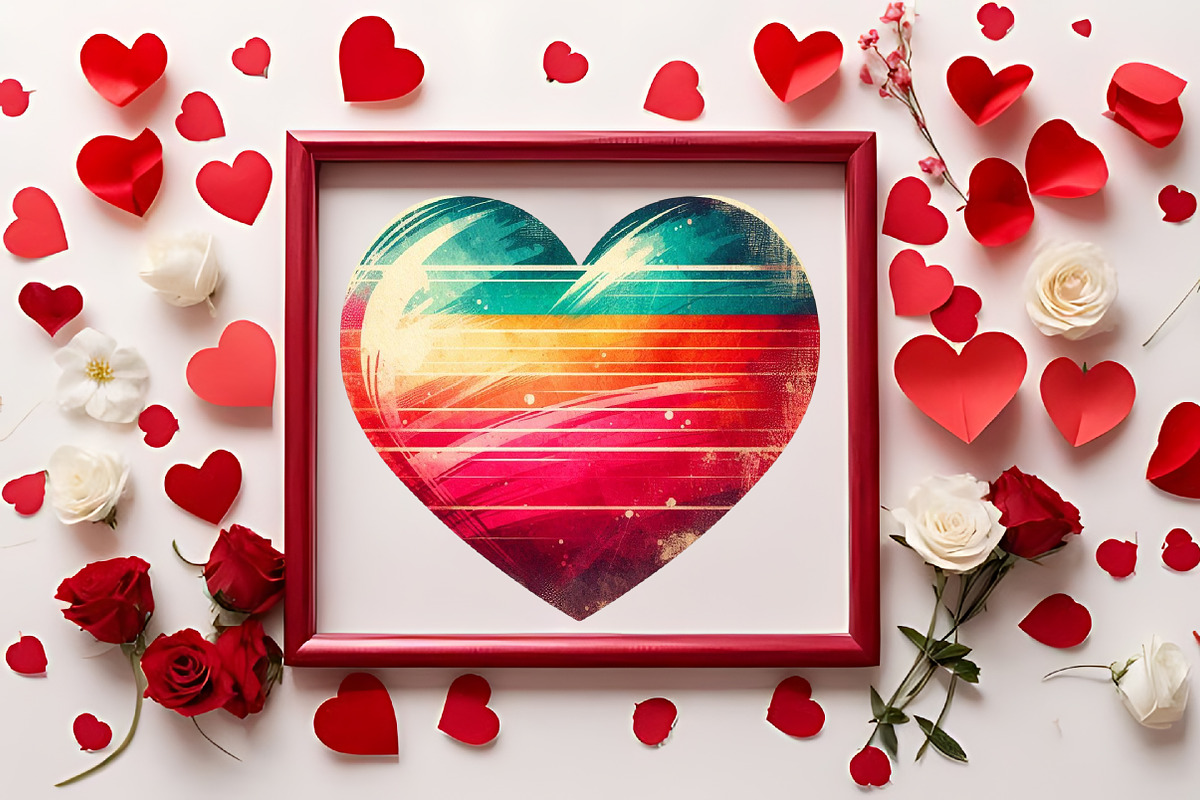 Vintage Valentine Clipart Retro png, an Illustration by RobertsArt (Photo 5 of 7)