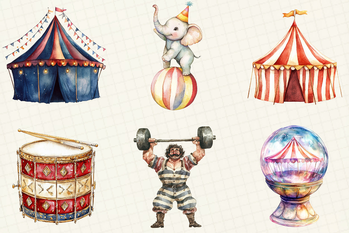 Circus Sublimation Clipart, an Illustration by OK Design (Photo 4 of 5)