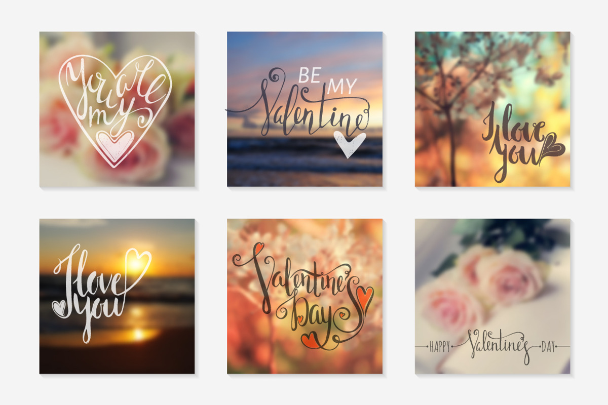 Lettering set for Valentine’s Day, a Decorative Illustration by ekmelica (Photo 3 of 5)