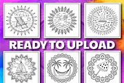 Mandala With Summer Coloring Book, a Decorative Illustration by Design Zone (Thumbnail 4 of 5)
