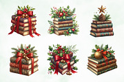 Watercolor Christmas Antique Books, an Illustration by Creative Art (Thumbnail 2 of 5)
