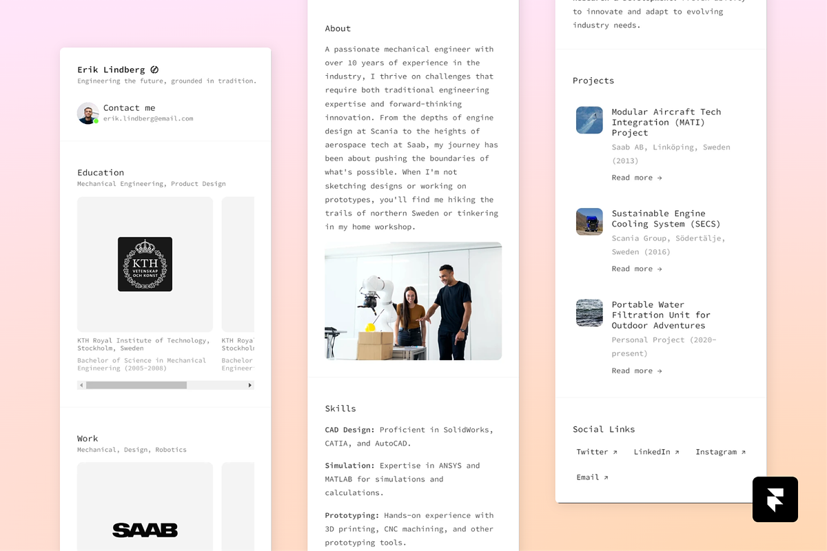 Resumini Framer Template, a Websites & App Template by Flingor (Photo 3 of 6)