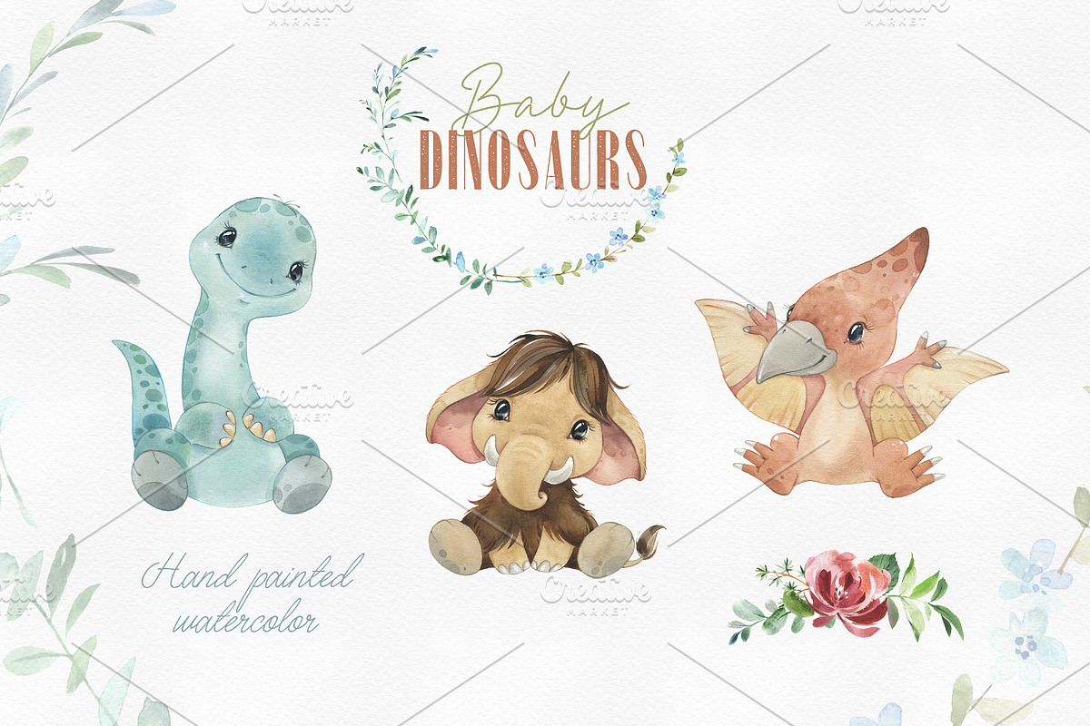 Baby Dinosaurs Collection, an Animal Illustration by OctopusArtis (Photo 2 of 8)