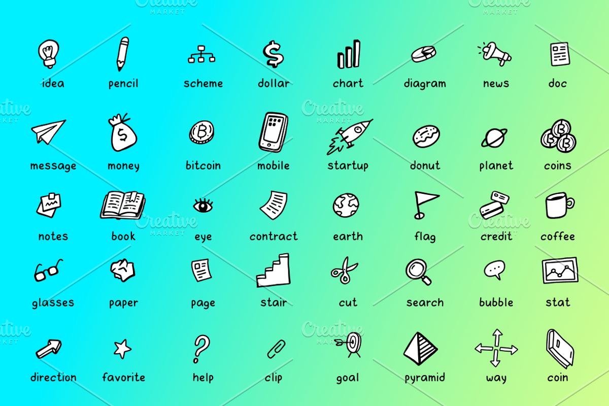 Doodic| font with doodle icons preview 3