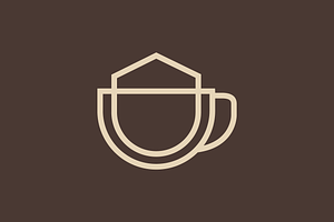 minimalist coffee house cup logo, a Branding & Logo Template by devastd