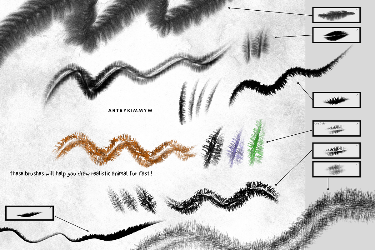Procreate Furry Animals Brush Pack 2, a Brush Add-On by Artbykimmyw (Photo 5 of 9)