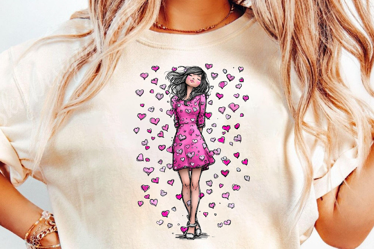 Whimsical Valentine’s Day Cute Girl, an Illustration by DreamCafeArt (Photo 5 of 6)