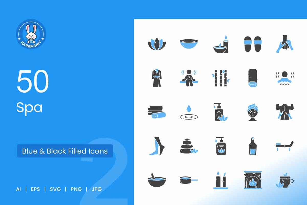 Spa Blue & Black Icons, an Icon by IconBunny (Photo 1 of 2)