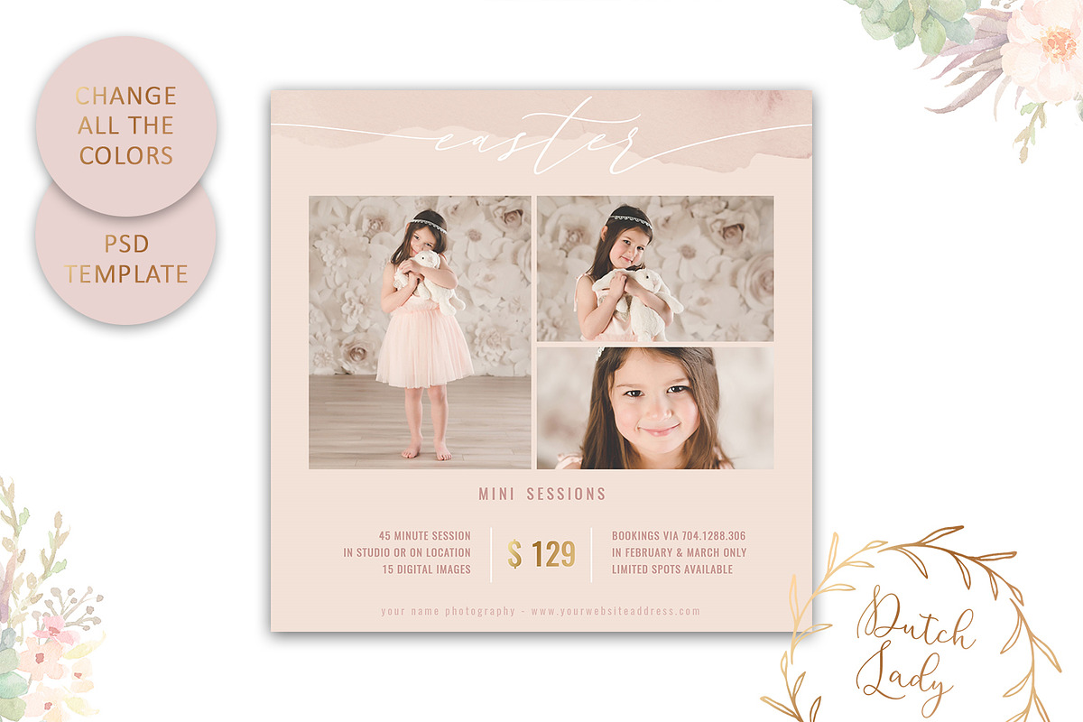 PSD Photo Session Card Template #54, a Card Template by The Dutch Lady ...