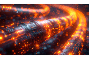 Abstract glowing futuristic cable, a Technology Photo by Igor Tichonow