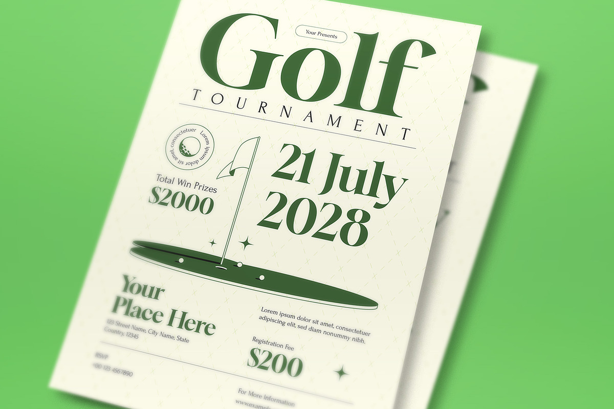Serif Golf Tournament Flyer Set, a Flyer Template by graphicook (Photo 2 of 3)