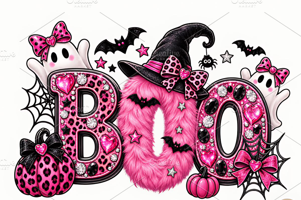 BOO Halloween PNG, Cute Girly Ghost, a Seasonal Illustration by Coco Bloom (Photo 1 of 4)