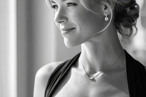 Elegant Woman in Black and White Portrait, a Person Photo by AlyaAnd