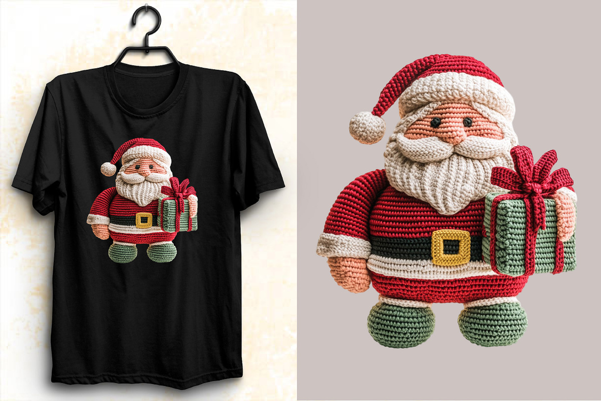 Crochet Yarn Christmas Santa Clipart, an Illustration by SVGArt (Photo 3 of 8)