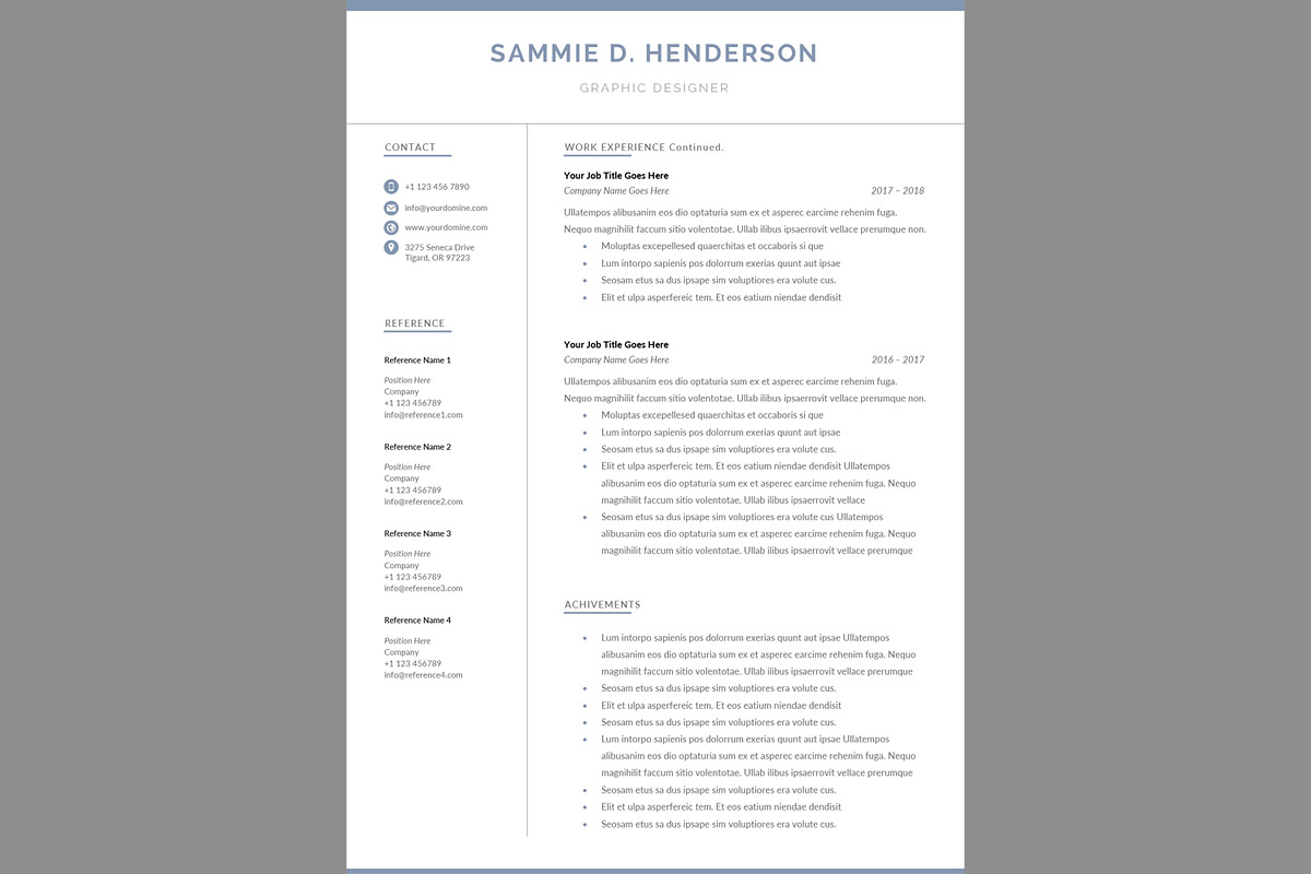 Professional Resume Template, a Resume Template by Advaita Printables (Photo 6 of 6)