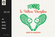 Motivational Tennis Sports T-Shirt, a Sport Illustration by shaondesigns (Thumbnail 1 of 6)
