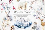 Winter Watercolor PNG Overlays, an Object Illustration by PixelJungle (Thumbnail 1 of 5)
