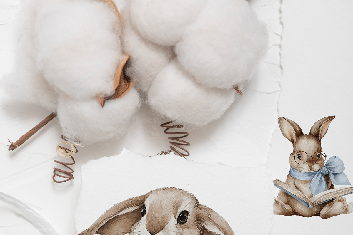12 Boho Bunny Clipart, an Animal Illustration by Pati Charm Studio (Photo 7 of 8)