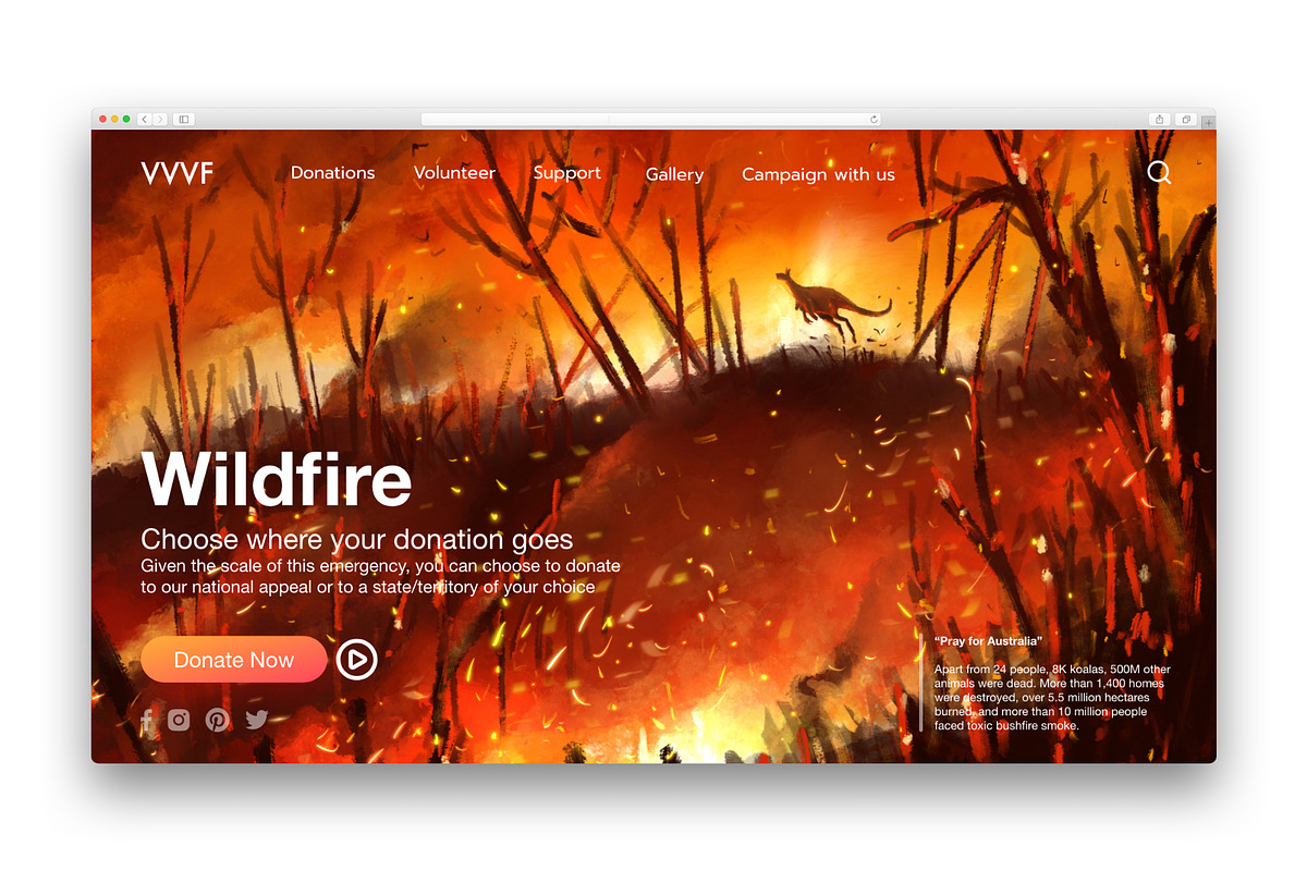 Kangaroo run away from wildfire, an Illustration by Artmeesri (Photo 2 of 3)
