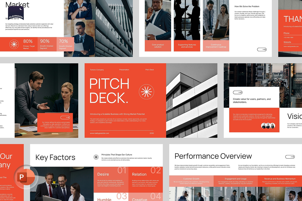 White Orange Modern Pitch Deck, a Presentation Template by Claymoon Lab (Photo 2 of 6)