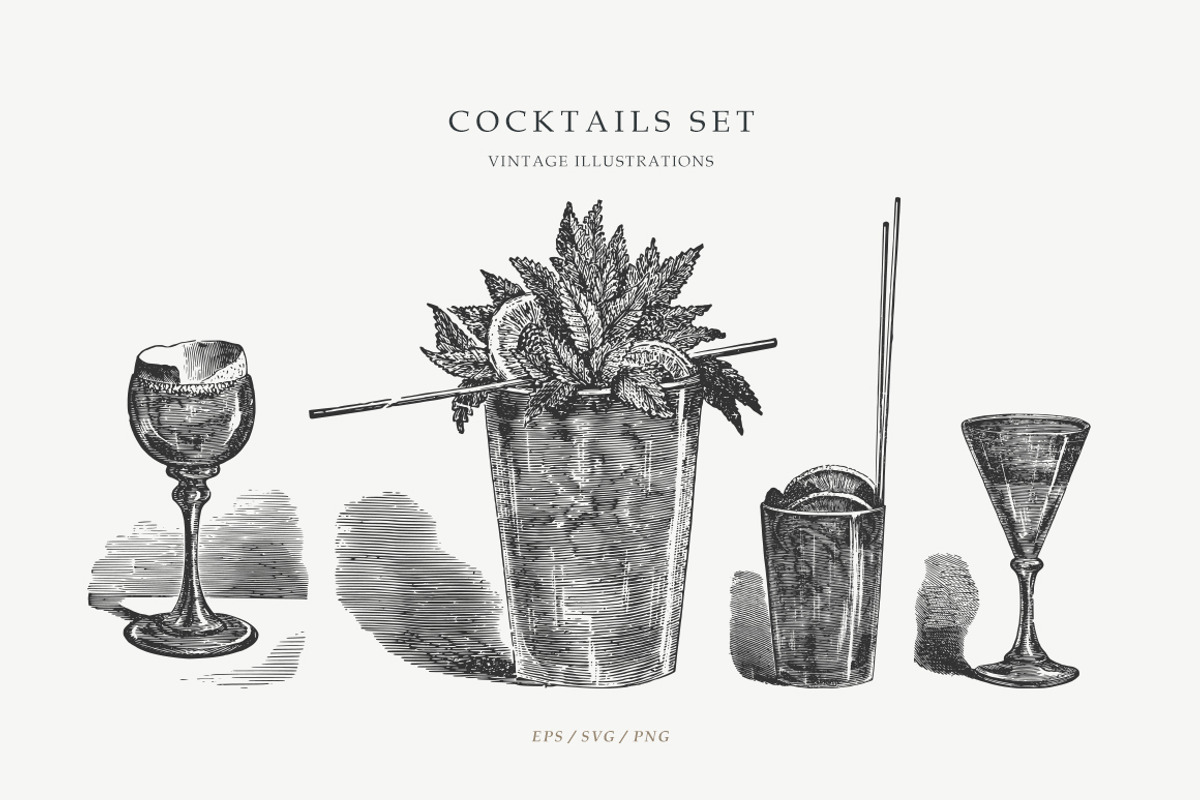 Vintage Cocktails, a Food Illustration by Retro Machine (Photo 4 of 7)