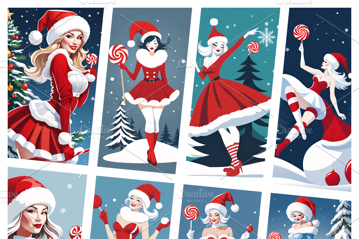 Glam Santa Girls Collection, an Illustration by ETARA by Mea Hau (Photo 1 of 7)