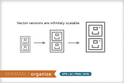 Minimal organize icons, an Outline Icon by Picture Window (Thumbnail 2 of 5)