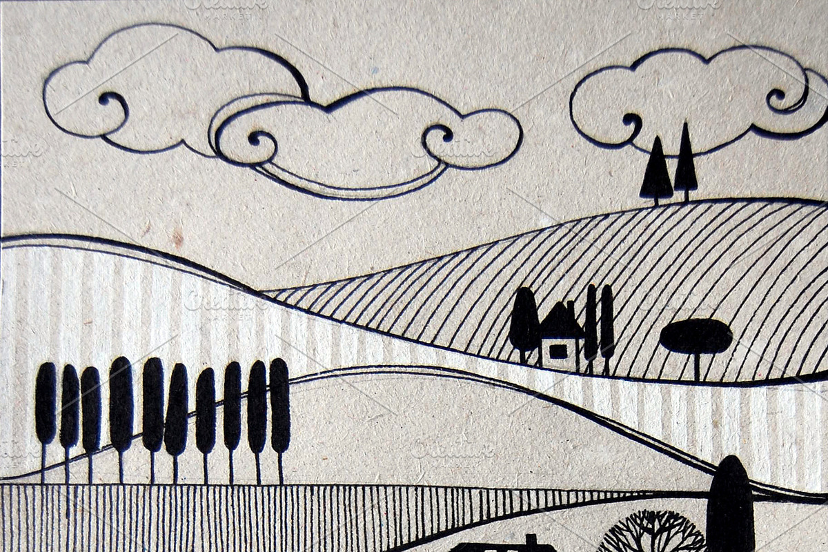 village view, an Illustration by rebekka_ivacson