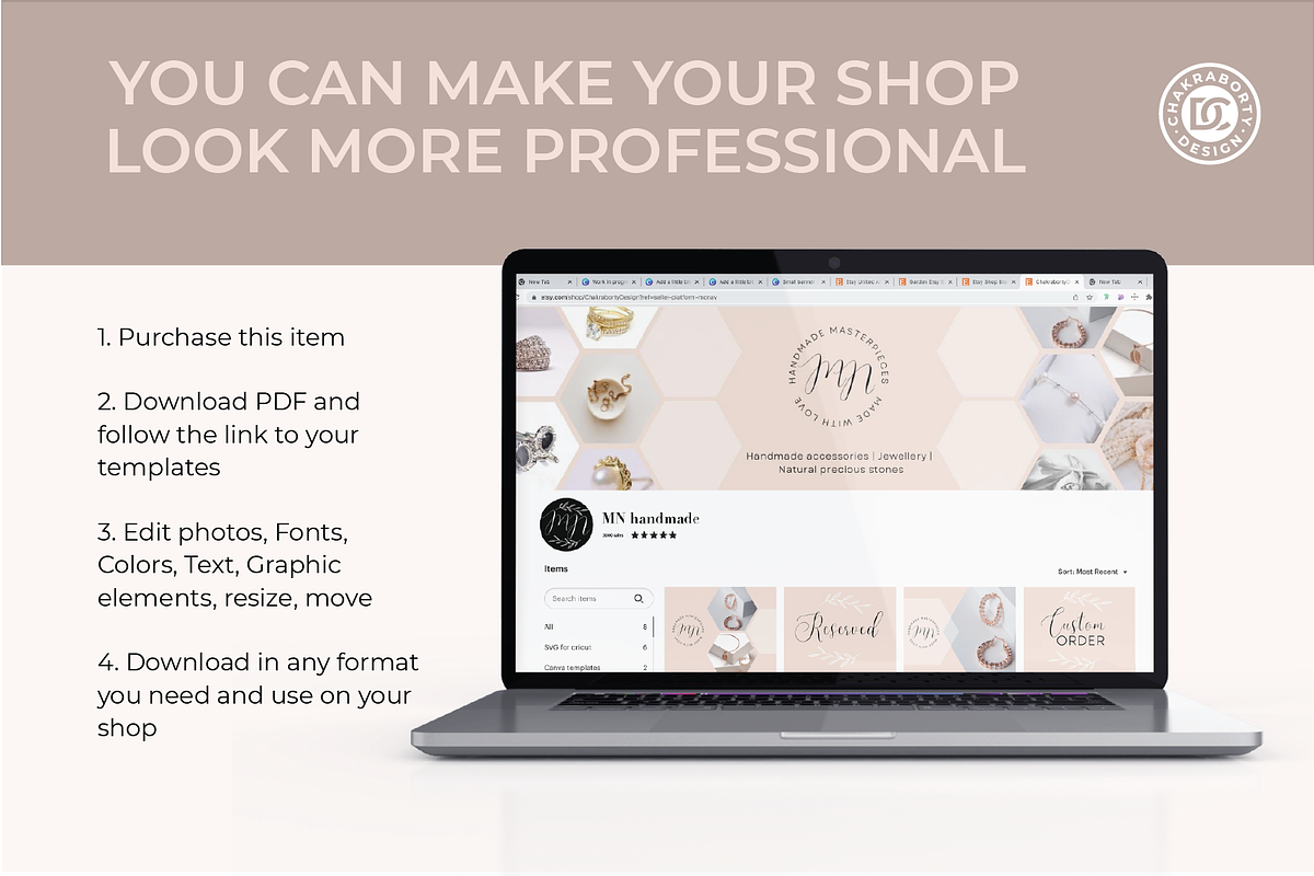 Editable ETSY shop branding kit, a Branding & Logo Template by Chakraborty Design (Photo 9 of 9)