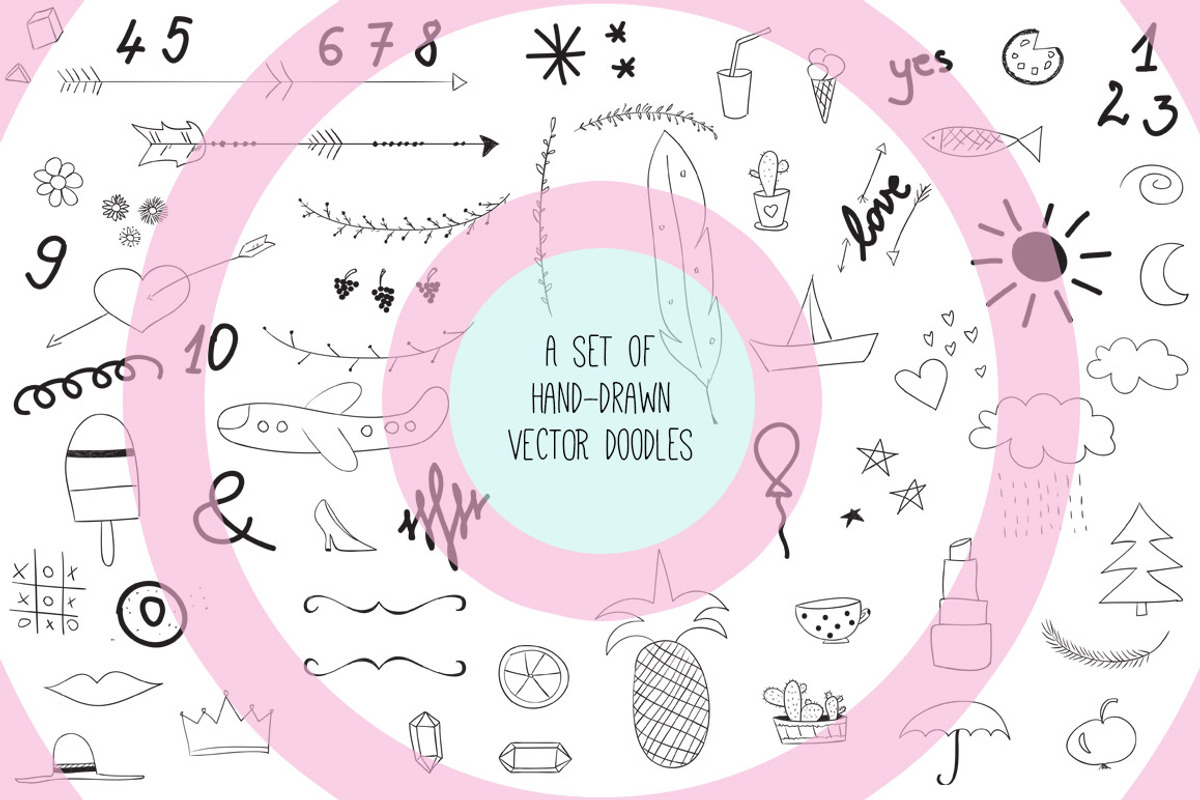 Various hand drawn vector doodles, an Illustration by CreativeFolks (Photo 1 of 3)